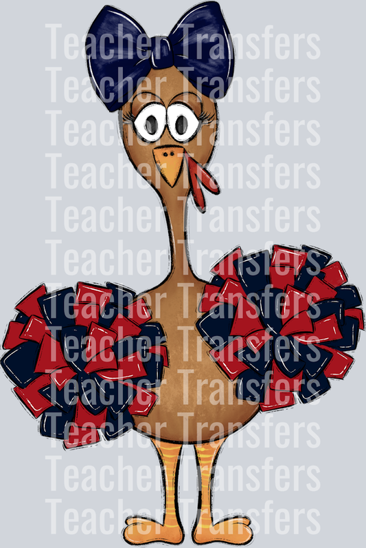 Turkey Family Set Navy and Red cheer