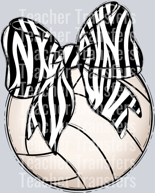 Bows and Balls Volleyball Zebra