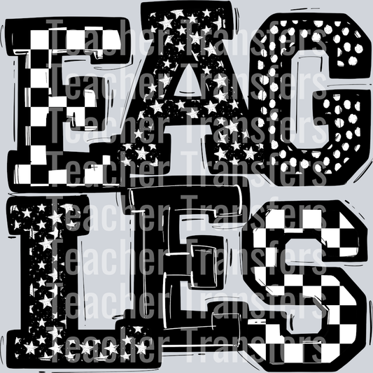 EAGLES BLACK WHITE MIXED