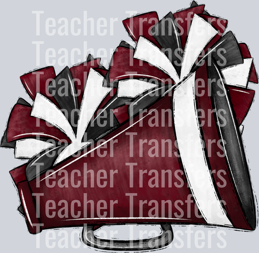 Cheer Poms and Megaphones MAROON