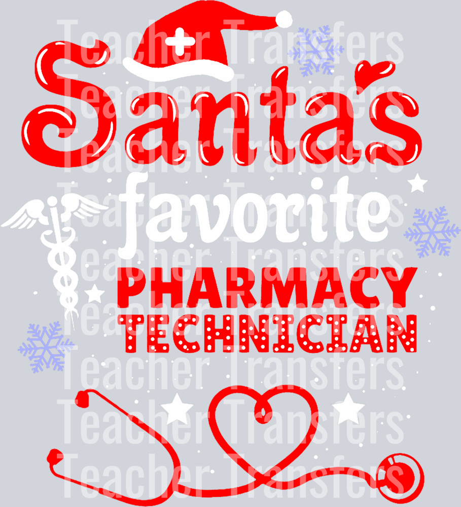 Santas Favorite Pharmacy Technician Christmas T-Shirt