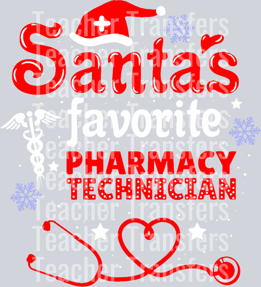 Santas Favorite Pharmacy Technician Christmas T-Shirt
