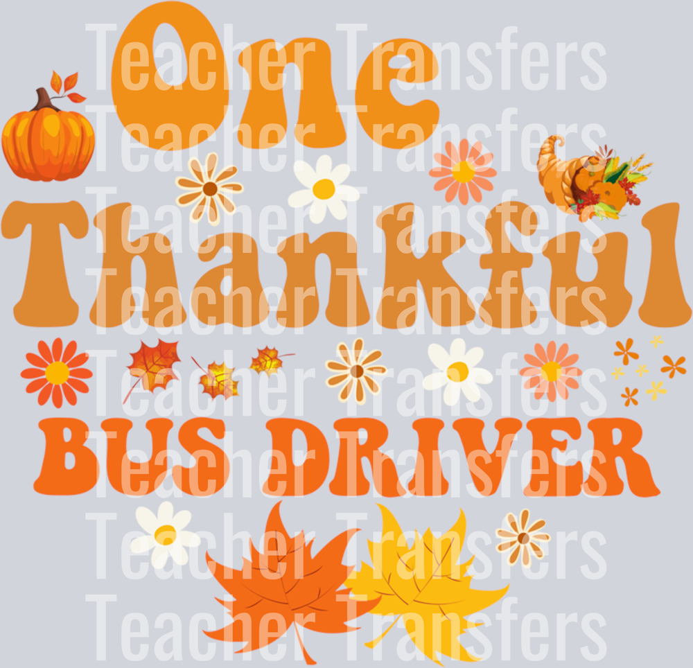 Thankful bus driver fall thanksgiving Long Sleeve T-Shirt