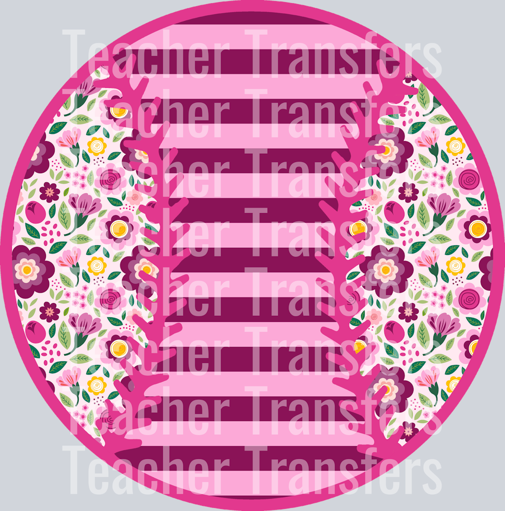 Bright Pink Patchwork Baseball Softball