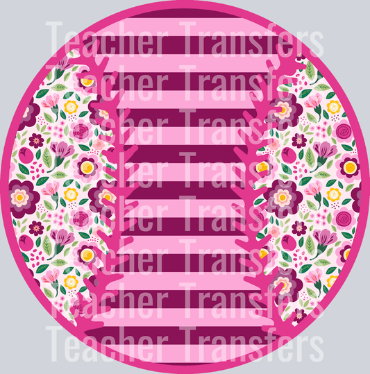 Bright Pink Patchwork Baseball Softball