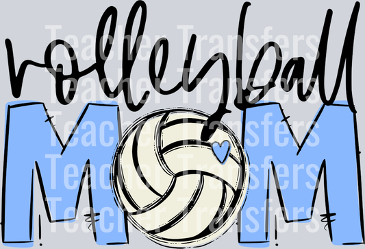 Volleyball Mom Columbia blue No Flowers