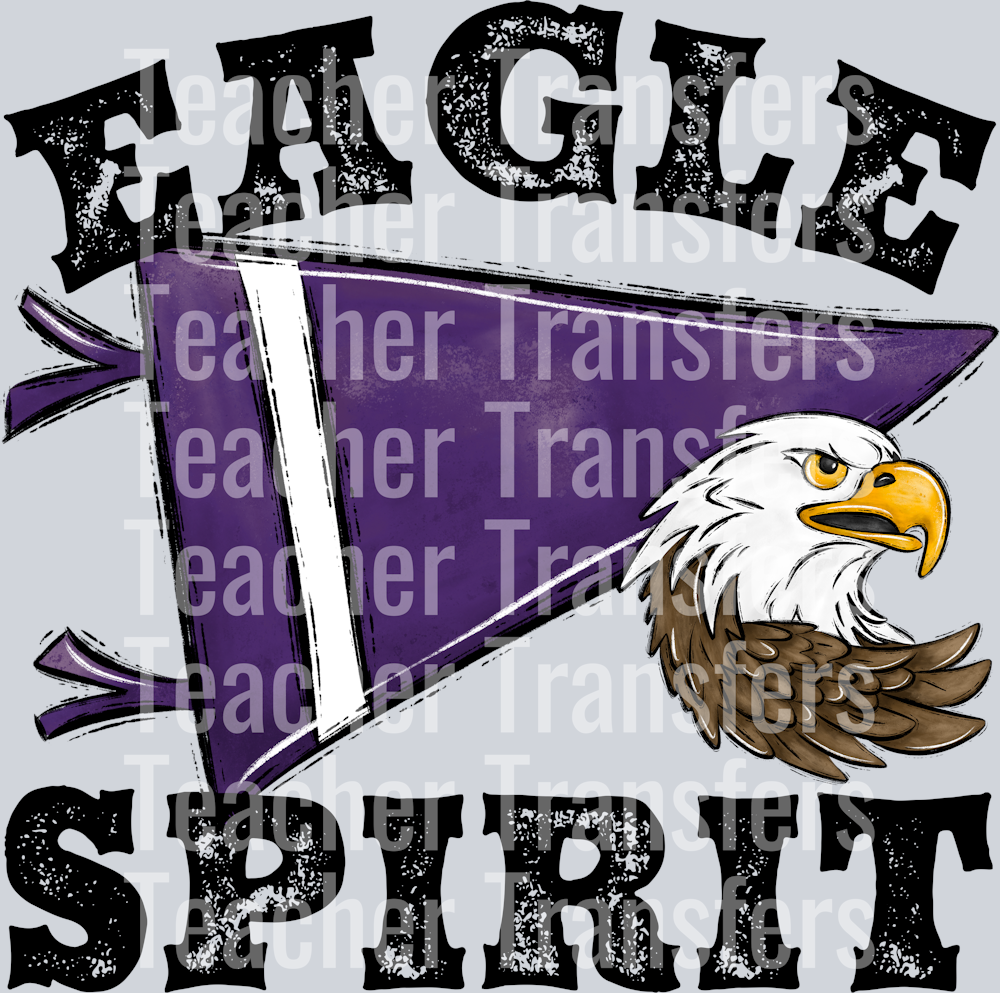 Pennant Mascots EAGLE Spirit Purple