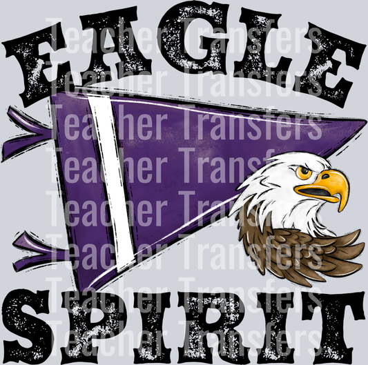 Pennant Mascots EAGLE Spirit Purple