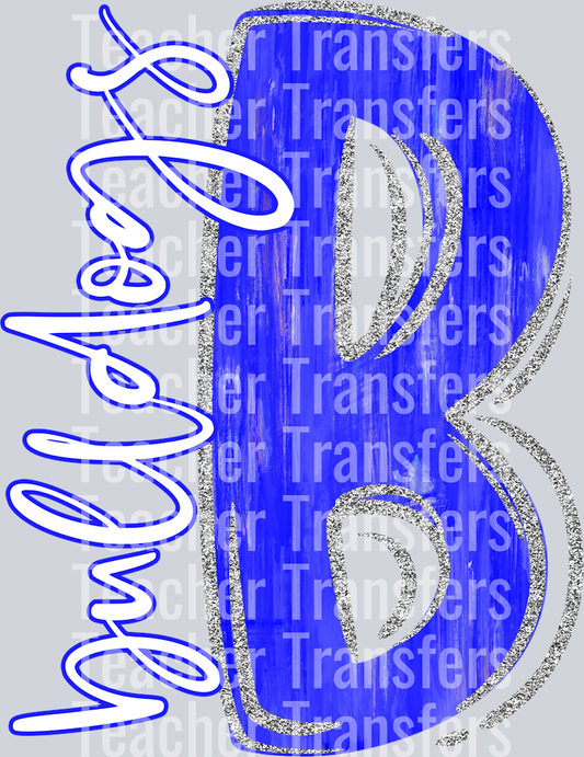 Painted B Bulldogs Royal Silver