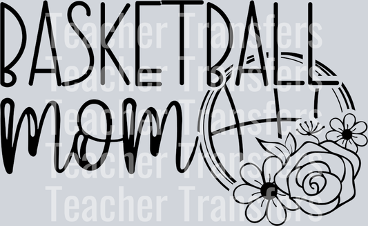 Basketball Mom Ball with Flower PNG