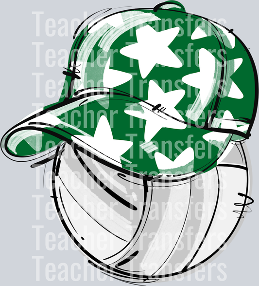 KELLY GREEN PLAY BALL HAPPY FACE VOLLEYBALL