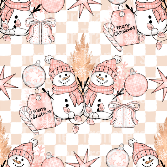 PinkSnowmenSeamless Large