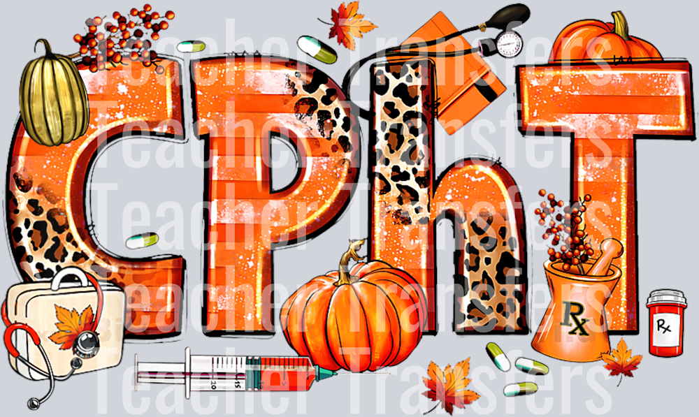 CPHT Pharmacy Technician Fall Autumn Pumpkin Thanksgiving T-Shirt