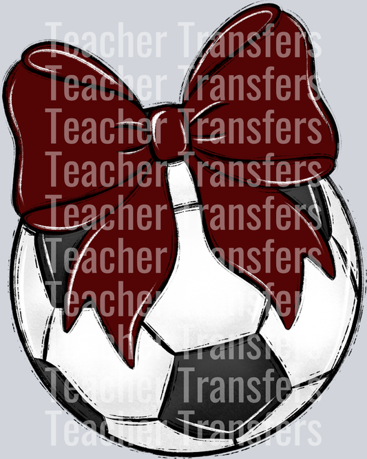 Bows and Balls Soccer Maroon