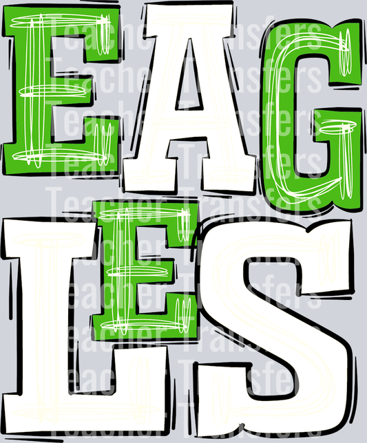 Eagles Kelly Green and White
