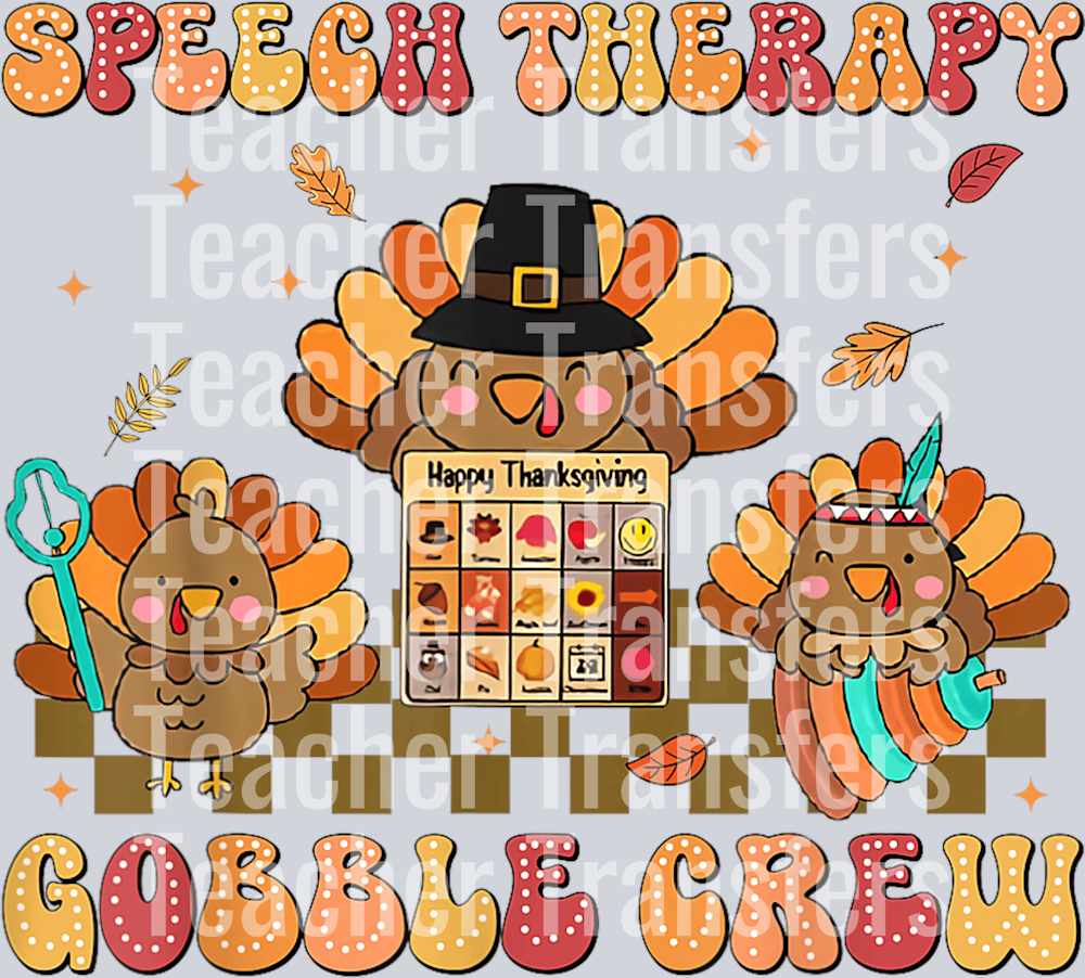 Speech Therapy Turkey SLP Speech Therapist Fall Thanksgiving T-Shirt