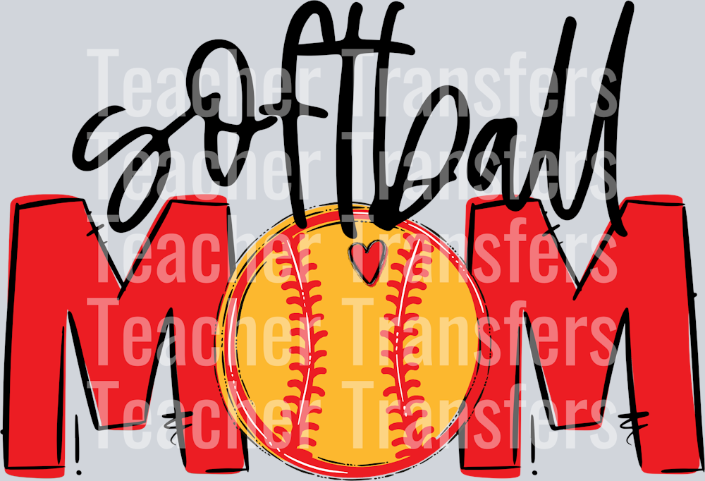 Softball Mom Red No Flowers