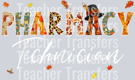 Funny Pharmacy Technician Pumpkin Autumn Tree Fall Leaves T-Shirt