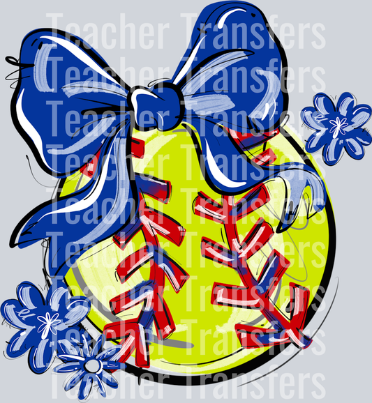 ROYAL PLAY BALL BOW WITH FLOWERS SOFTBALL