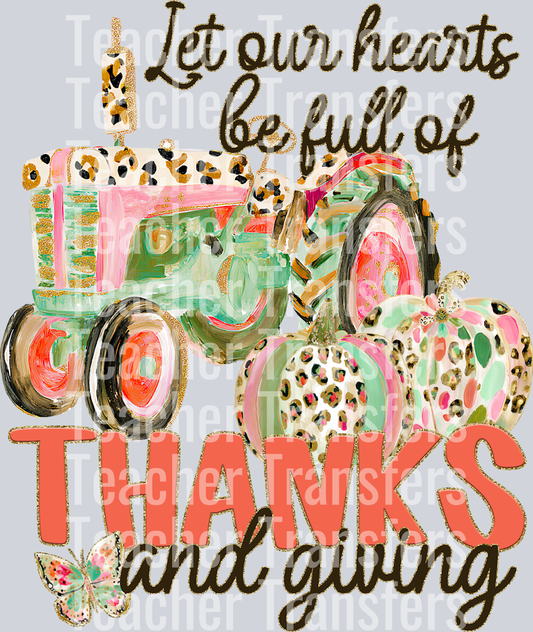 LET OUR HEARTS BE FULL OF THANKS AND GIVING