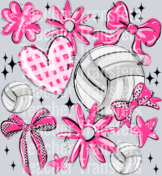 PINK PLAY BALL VOLLEYBALL COLLAGE