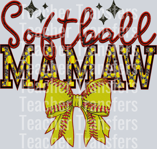 SOFTBALL BOW SOFTBALL MAMAW HWDS