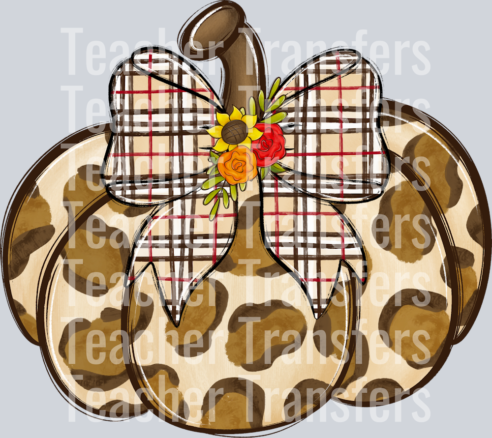 Leopard Pumpkin with Bow