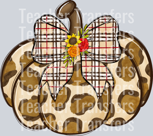 Leopard Pumpkin with Bow
