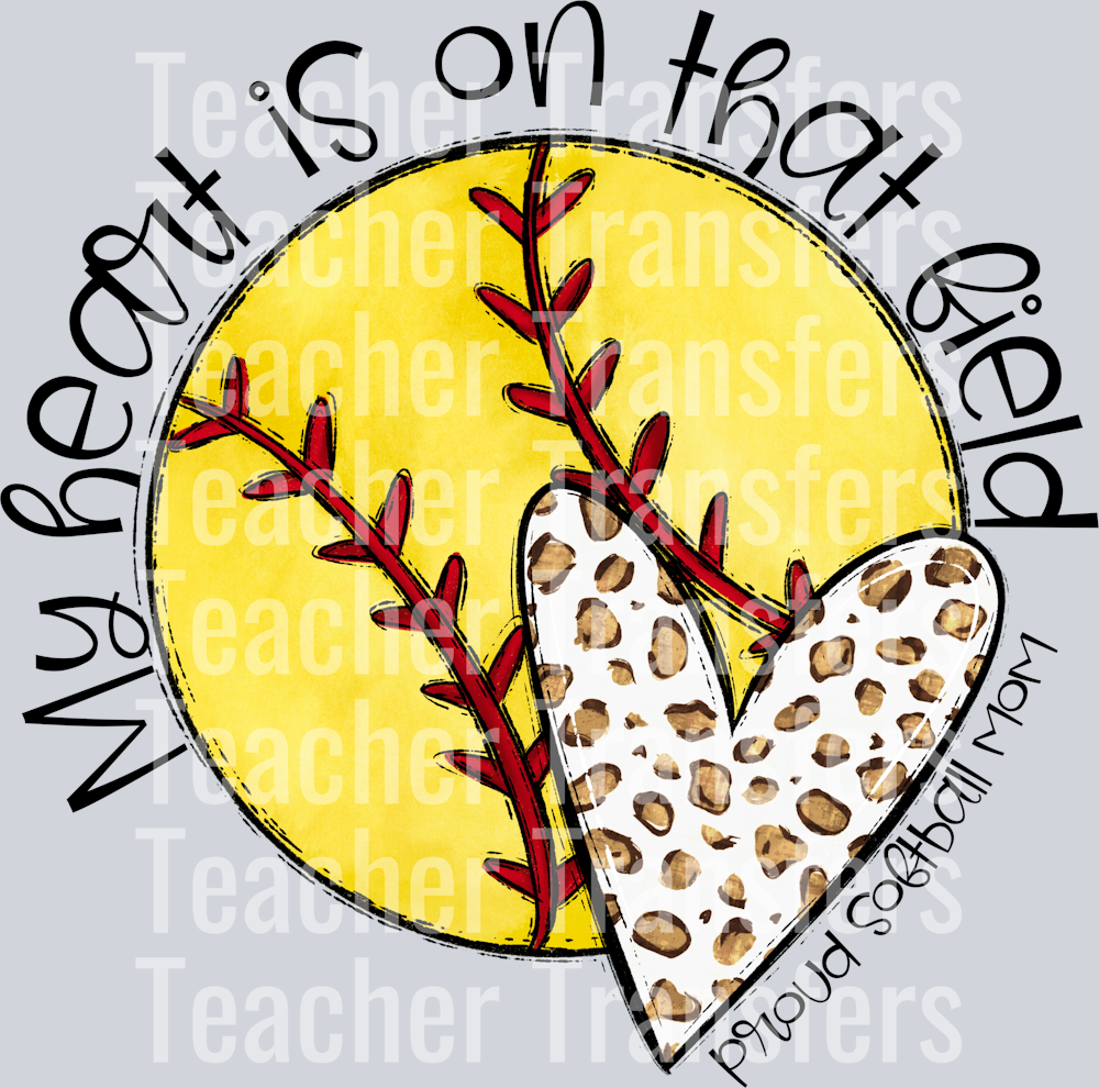 My Heart is on that SOFTBALL NO FLOWERS