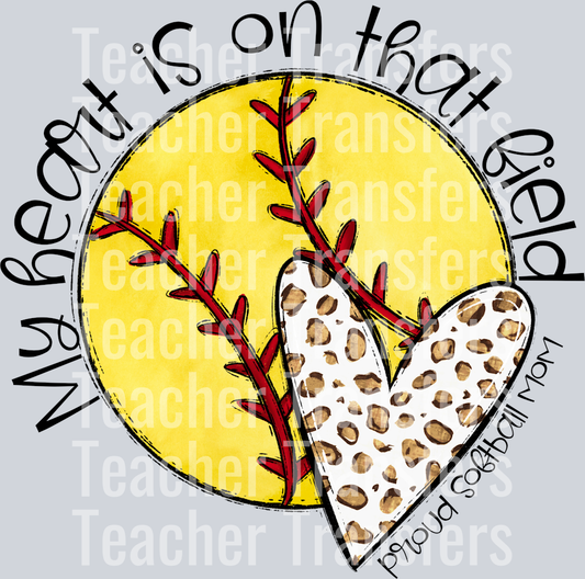 My Heart is on that SOFTBALL NO FLOWERS