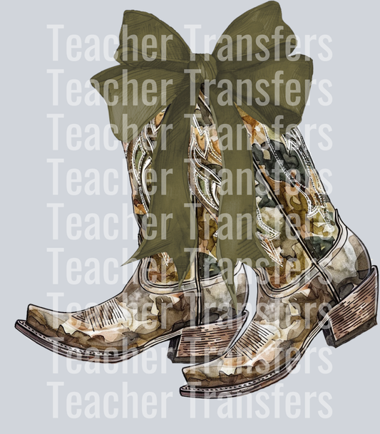 Boots-CamowithBrownBow