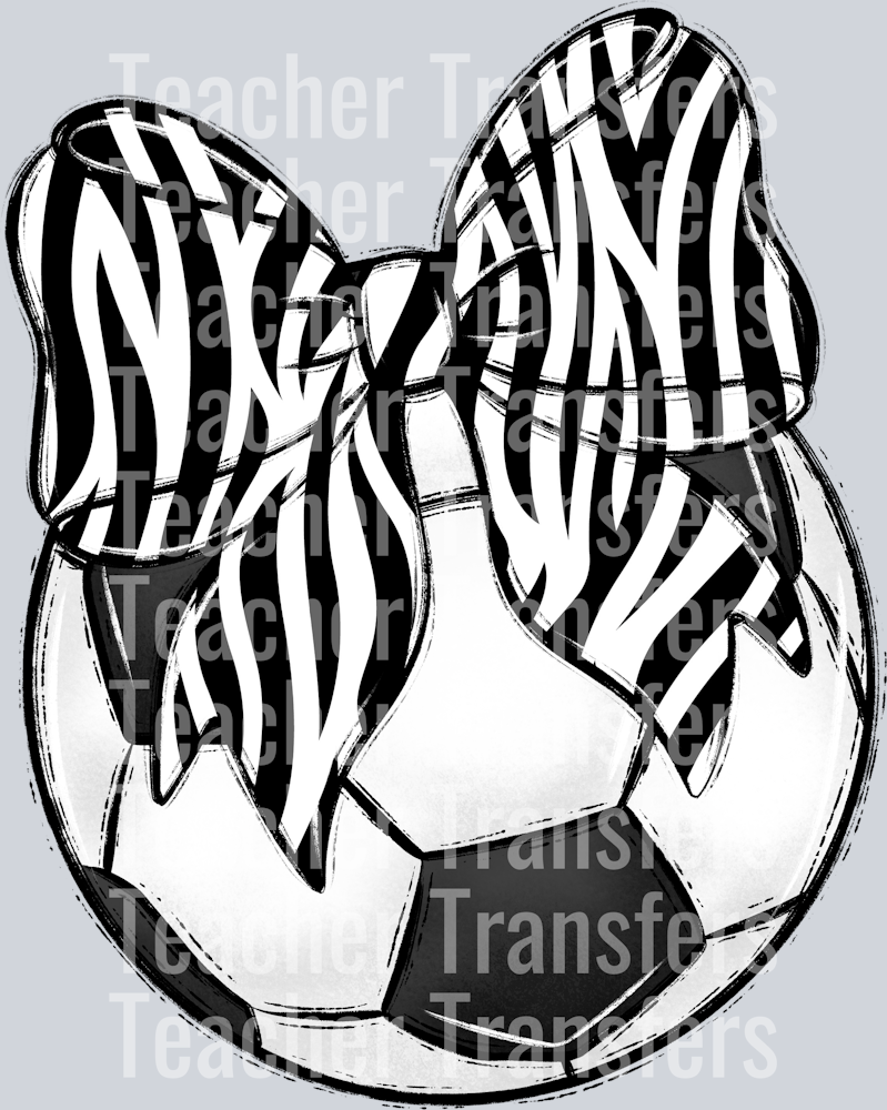 Bows and Balls Soccer Zebra
