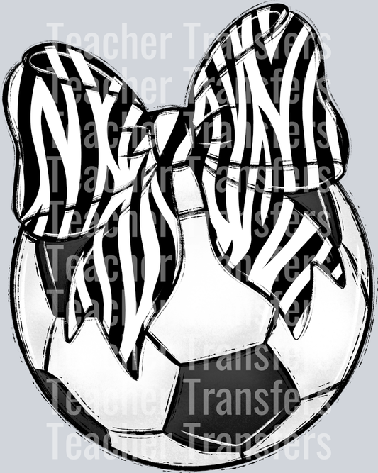 Bows and Balls Soccer Zebra