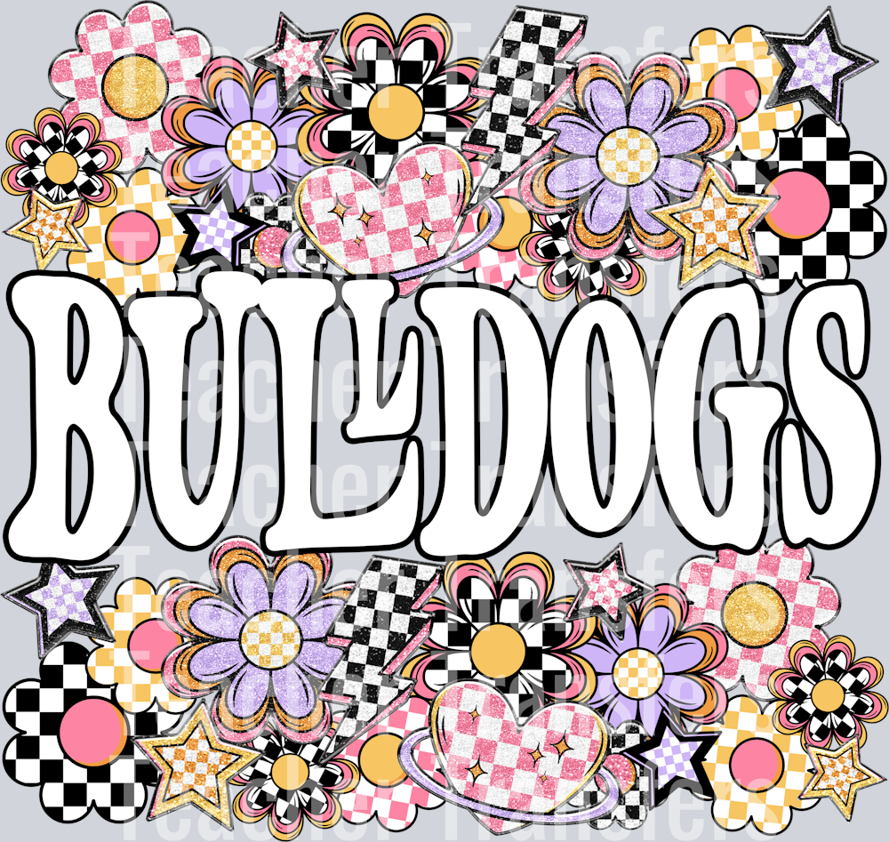 Funky Flowers Mascots Bulldogs