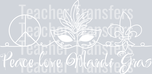 peace love mardigras line drawing white