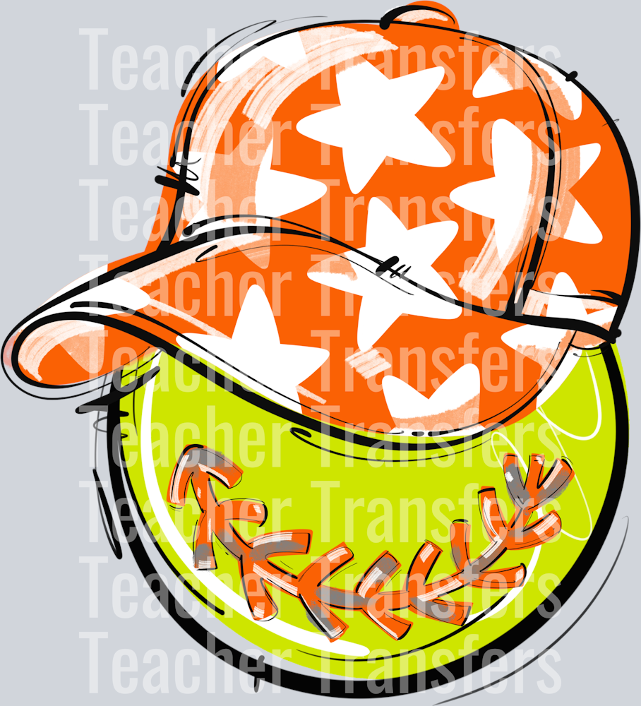 ORANGE PLAY BALL HAPPY FACE SOFTBALL