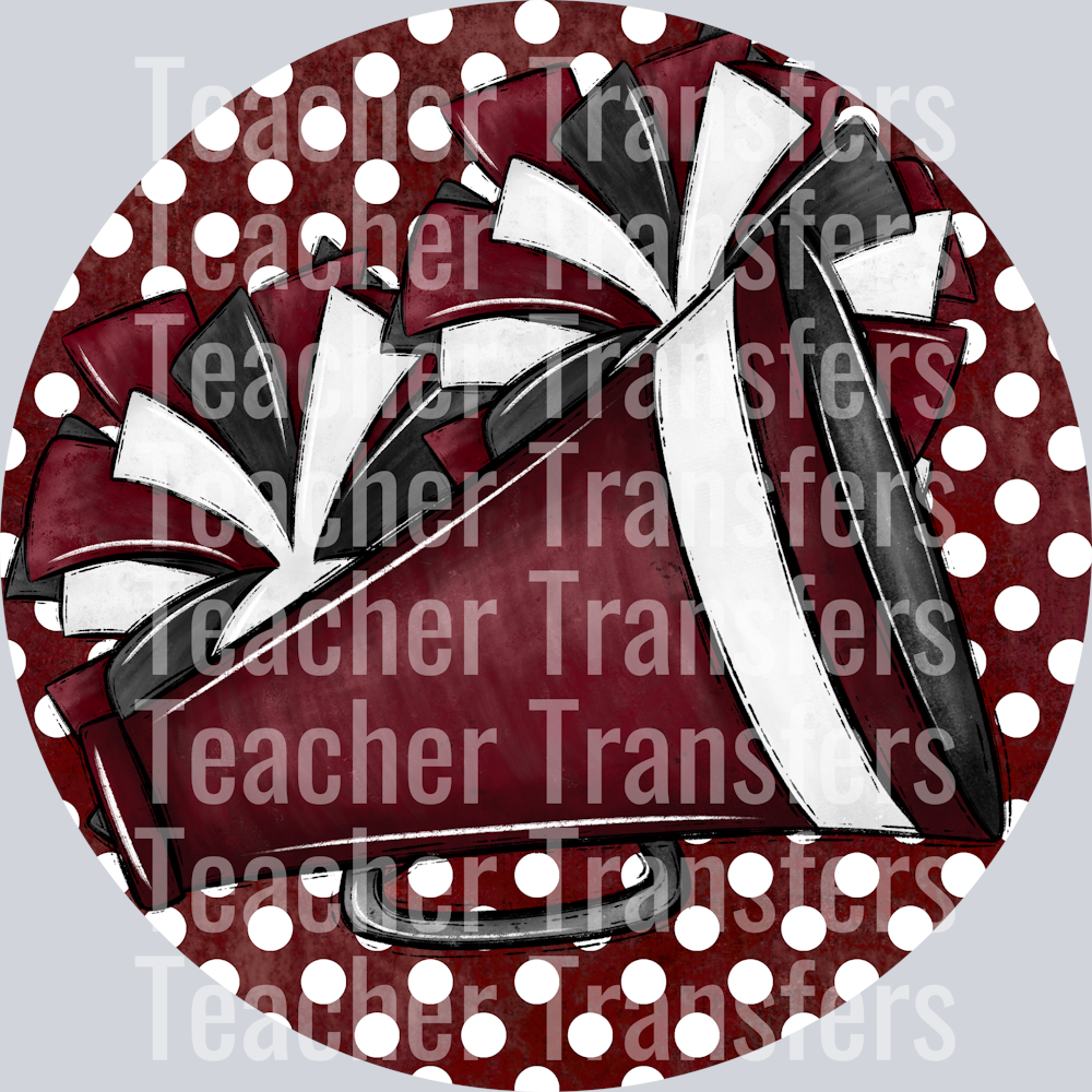 Cheer Pom and Megaphone MAROON