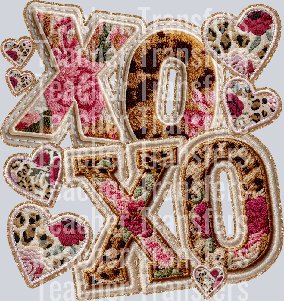 XO XO FAUX APPLIQUE