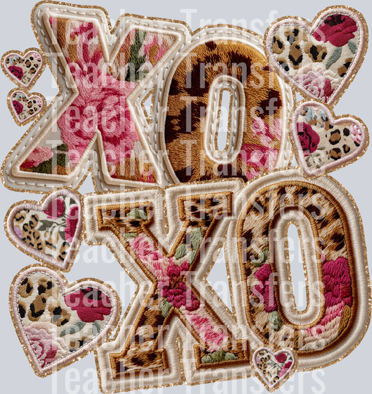 XO XO FAUX APPLIQUE