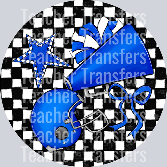 Check Sports Buttons and Bag Tags Blue