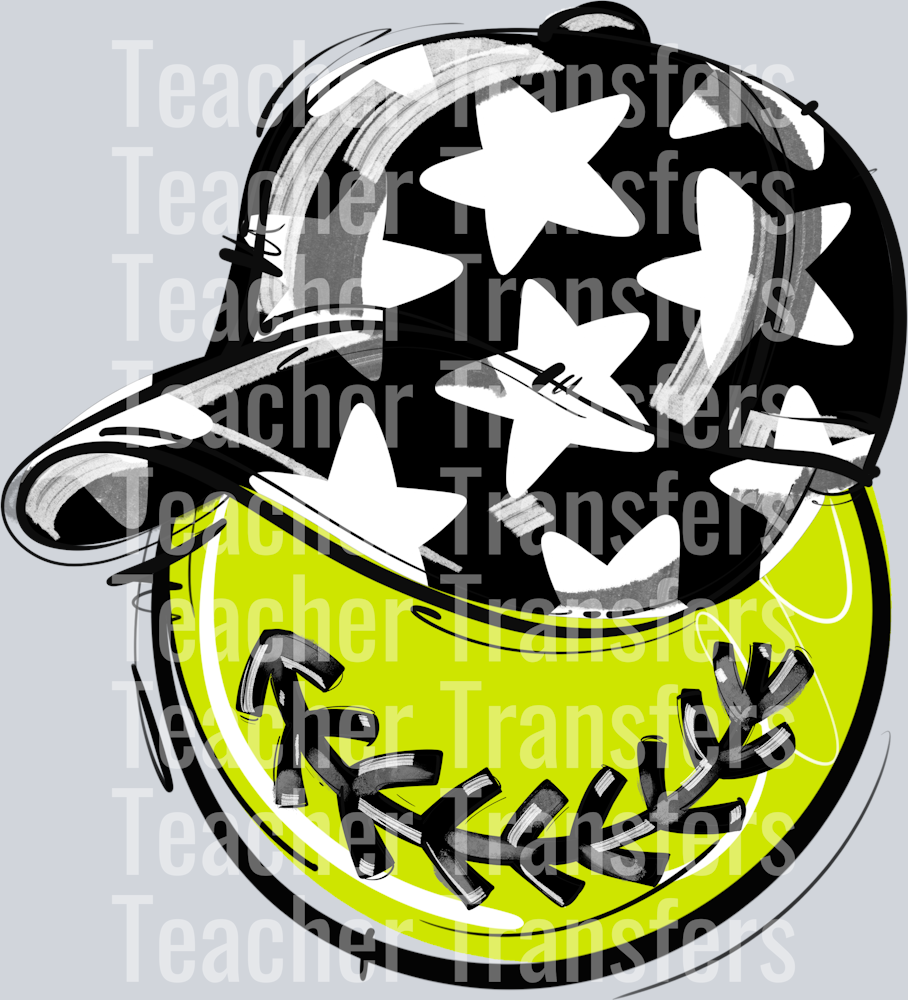 BLACK PLAY BALL HAPPY FACE SOFTBALL