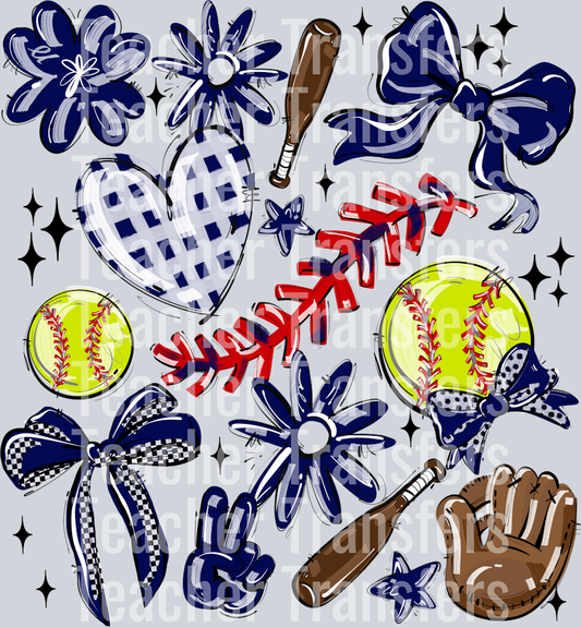 NAVY PLAY BALL COLLAGE SOFTBALL