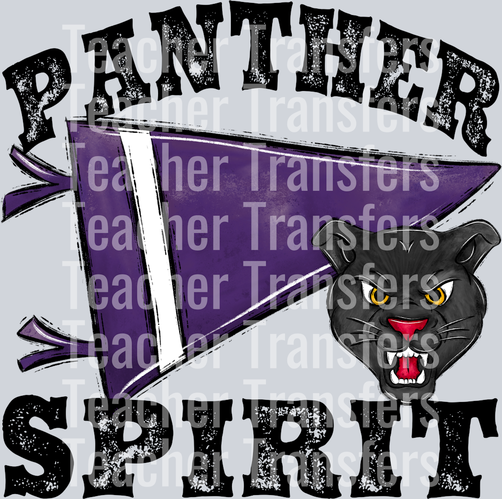 Pennant Mascots PANTHER Spirit Purple