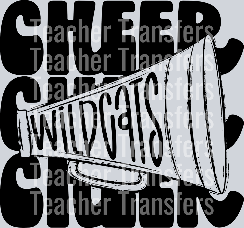 Stacked Mascots CHEER MEGAPHONE WILDCATS