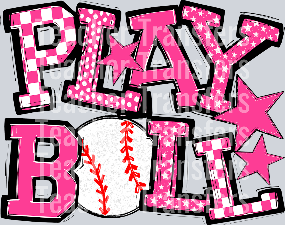 PINK PLAY BALL BASEBALL