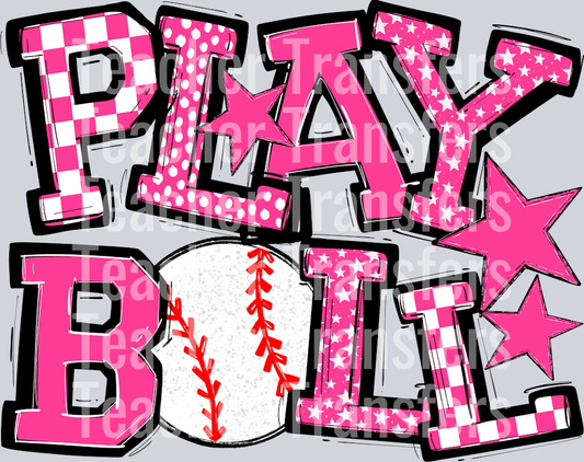 PINK PLAY BALL BASEBALL