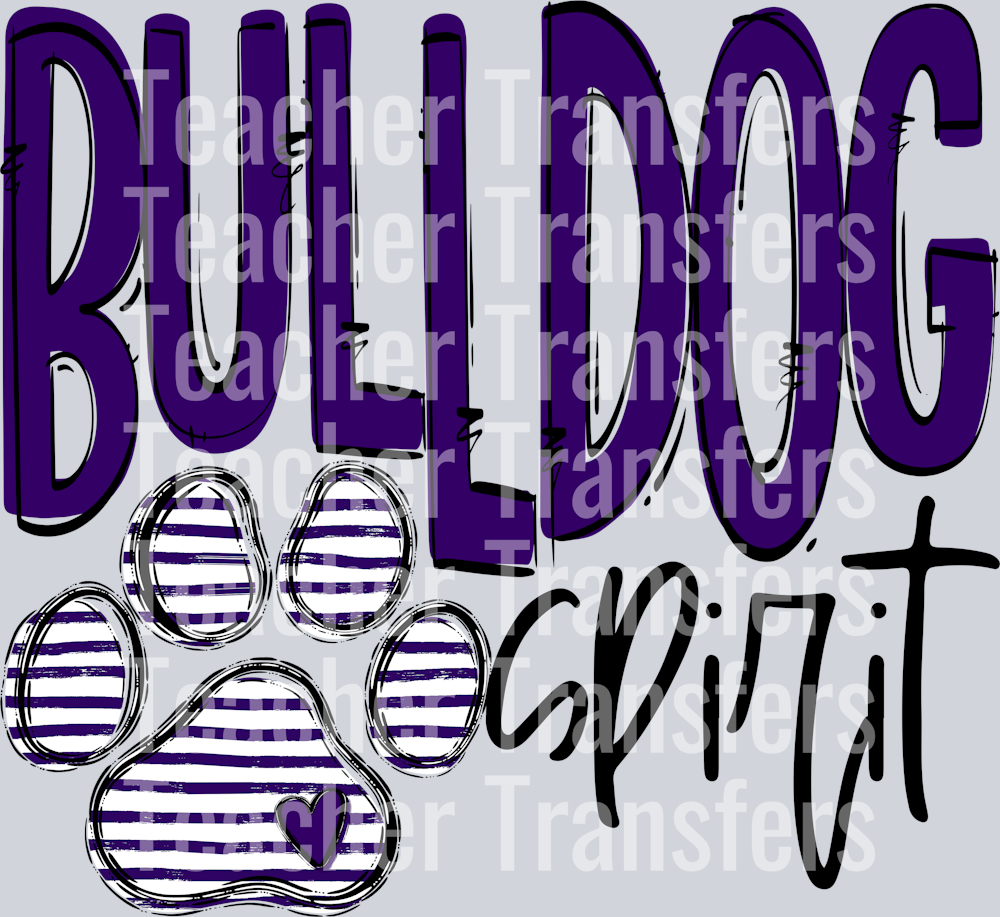 Team Go Spirit Bulldog Paw Purple