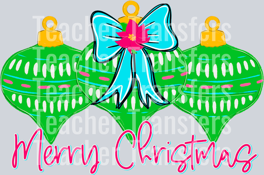 Merry Christmas Ornament Trio