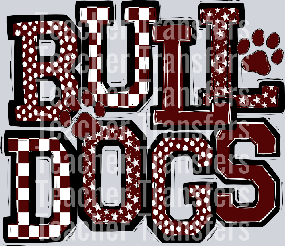 BULLDOGS MAROON MIXED PAW