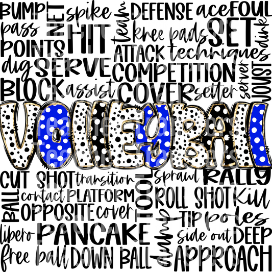 VolleyballDoodleWordArtRBBlk